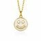 ZINZI gold plated zilveren hanger smiley rond 15mm met wit emaille ZIH2312W (zonder collier)