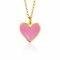 ZINZI gold plated zilveren hanger hart 15mm met roze emaille ZIH2314R