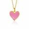 ZINZI gold plated zilveren hanger hart 15mm met roze emaille ZIH2314R (zonder collier)