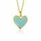 ZINZI gold plated zilveren hanger hart 15mm met turquoise emaille ZIH2314T (zonder collier)