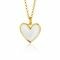 ZINZI gold plated zilveren hanger hart 15mm met wit emaille ZIH2314W