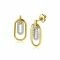 ZINZI gold plated zilveren ovale oorstekers 20mm bezet met witte zirconia's ZIO2329