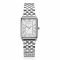 ZINZI Elegance horloge witte wijzerplaat en rechthoekige kast stalen schakelband 28mm extra dun ZIW1906
