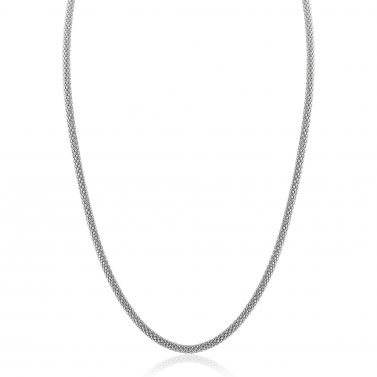 ZINZI zilveren popcorn ketting 3mm breed 42cm ZIC2765