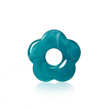 26mm hanger bloem turquoise kunststof ZIH2720TA