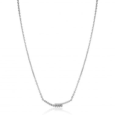 ZINZI zilveren ketting 42–45cm met staafjes bezet met witte zirkonia’s ZIC2729