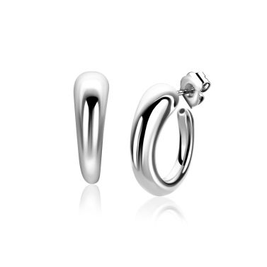 21mm ZINZI zilveren oorringen met een bolle aflopende vorm en met poussette ZIO2788