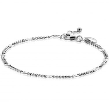 ZINZI zilveren gourmet schakelarmband met tien zonnestralen-plaatjes (3mm breed) ZIA2713