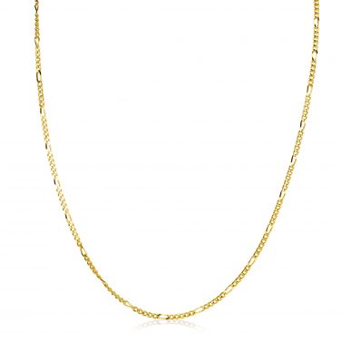 70cm ZINZI gold plated zilveren figaro ketting ZILC-F70G