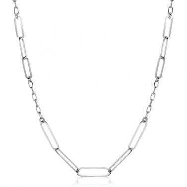 ZINZI zilveren ketting met verschillende paperclip schakels 40-45cm ZIC-BF60
