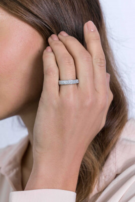 ZINZI zilveren ring wit ZIR1183