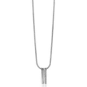 ZINZI zilveren langwerpige rechte hanger 15mm witte zirconia ZIH2126 (zonder collier)