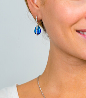 ZINZI zilveren oorsieraden blauw wit ZIO1760