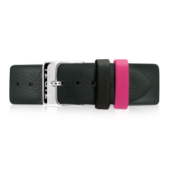 Zinzi Retro leren horlogeband zwart zilvergekleurde stalen sluiting 18mm RETBAND3