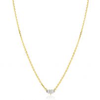 ZINZI gold plated zilveren ketting 42–45cm met piramide vorm, bezet met witte zirkonia’s ZIC2723Y