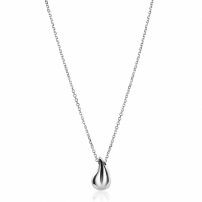 ZINZI zilveren jasseron ketting 42-45cm met organisch gevormde hanger 18mm ZIC2636