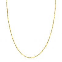 ZINZI gold plated zilveren gourmet ketting 45cm met staafjes 1,6mm breed ZIC2366G