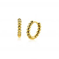 ZINZI gold plated zilveren oorringen bolletjes motief 13,5x2,5mm ZIO923G