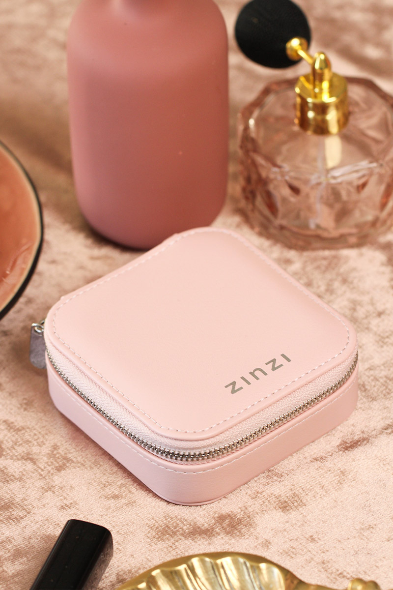 Luxe roze ZINZI sieradendoosje voor op reis
