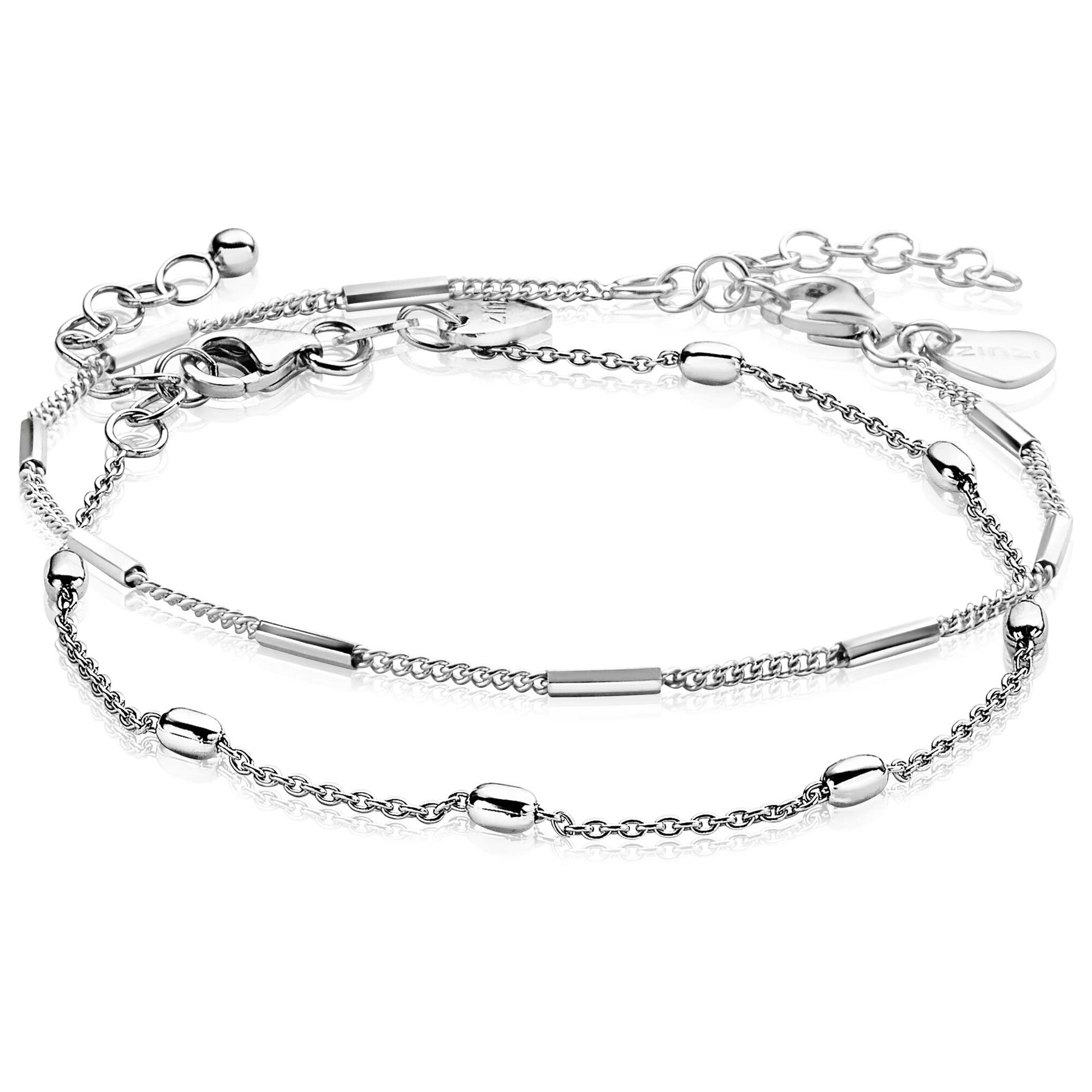 Giftset: Twee verfijnde zilveren armbanden in één stijlvolle set. Perfect om cadeau te geven. (ZIA2366 en ZIA1655) GIFTSET20