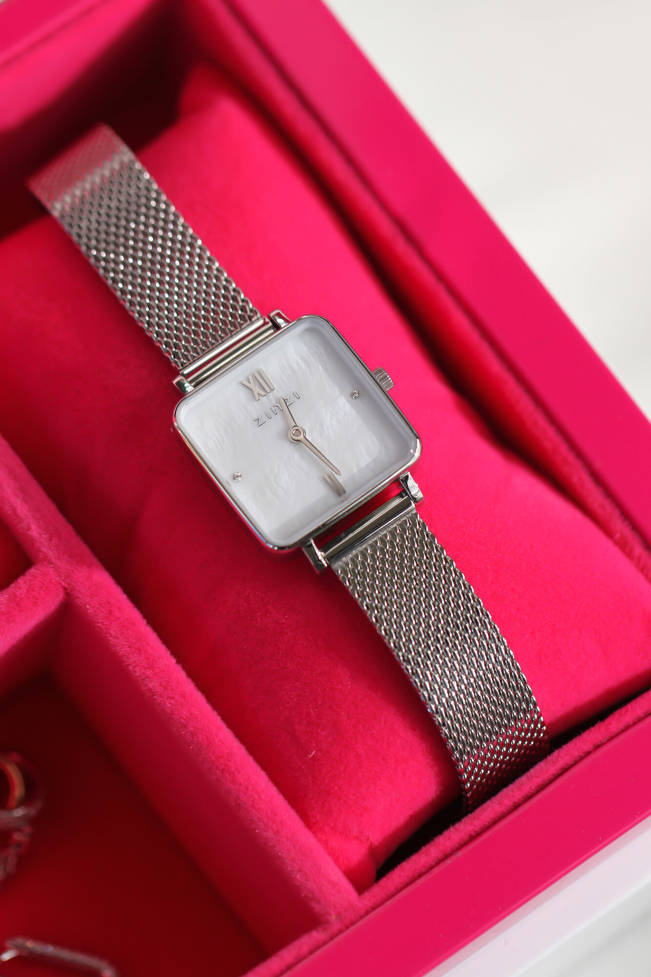 ZINZI sieradendoos wit roze velours JEWELBOX
