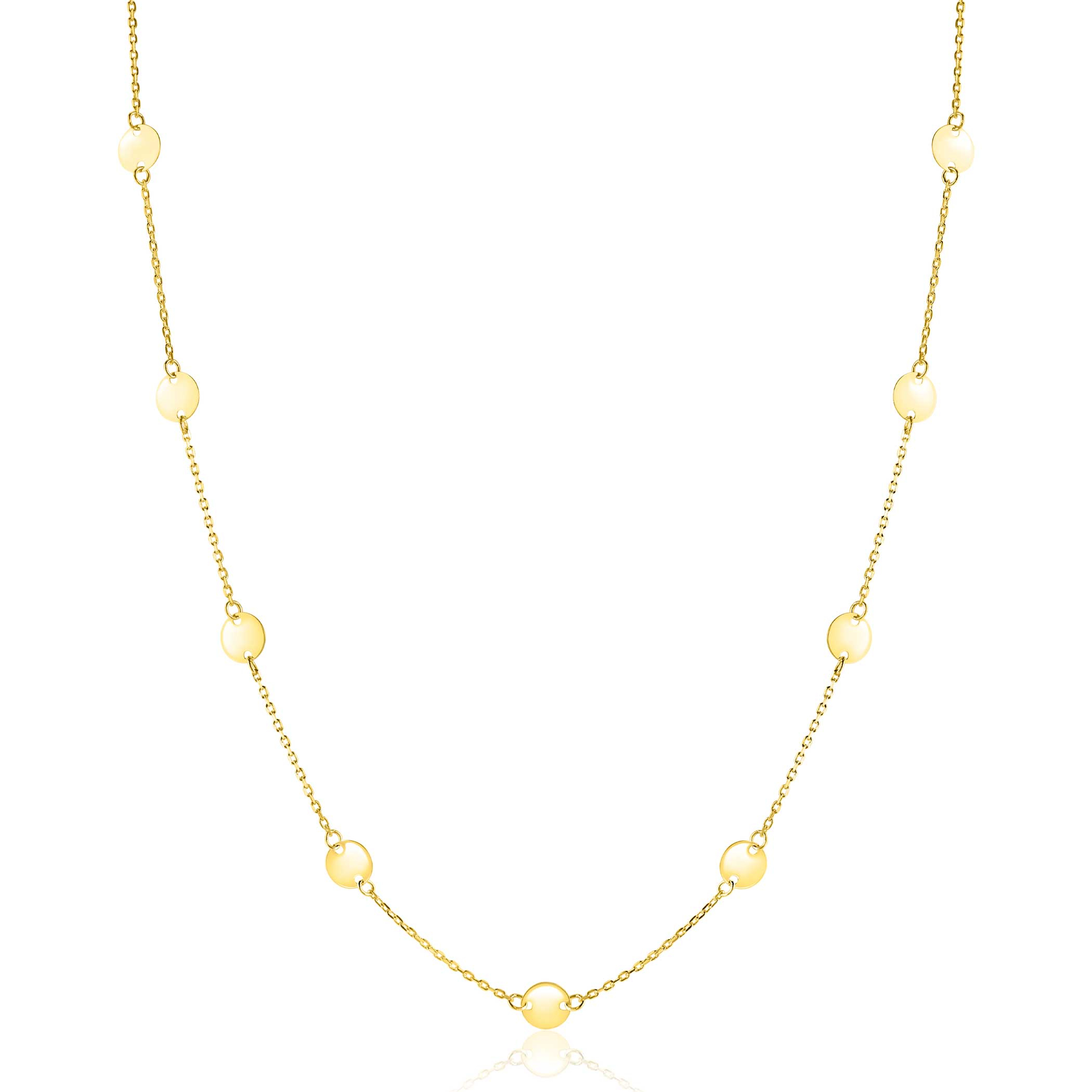 ZINZI Gold 14 krt gouden ketting met subtiele jasseron schakels en