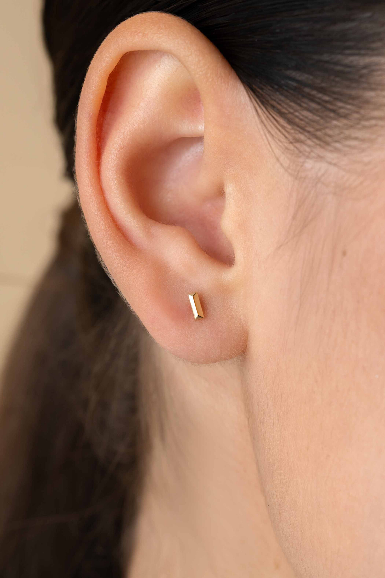 4,5mm ZINZI Gold 14 krt gouden oorknoppen rechthoekige studs ZGO477
