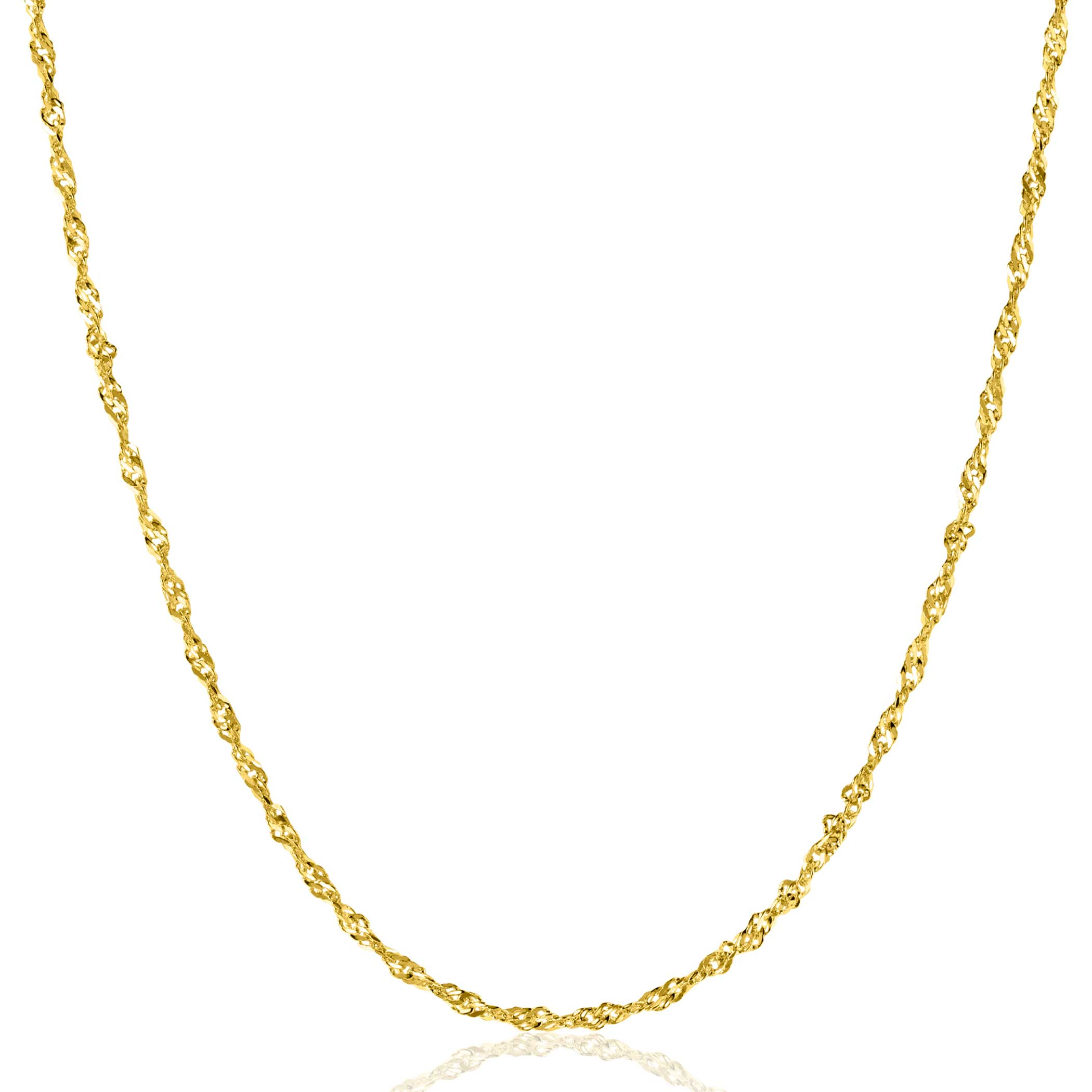 ZINZI Gold 14 karaat gouden massieve Singapore ketting 1,8mm breed 41-43cm ZGC501
