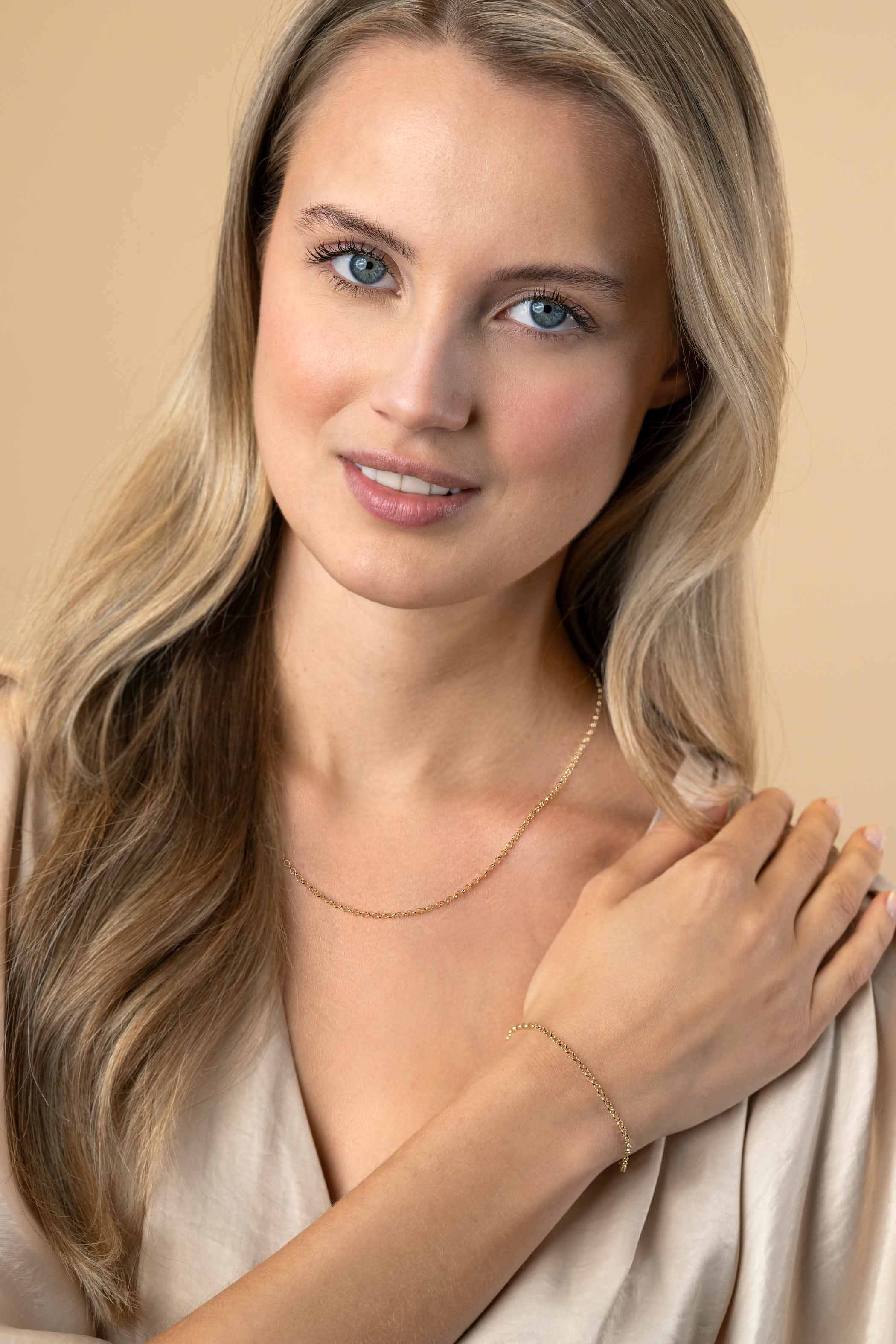 ZINZI Gold 14 krt gouden jasseron armband 2,2mm breed 18-20cm ZGA441
