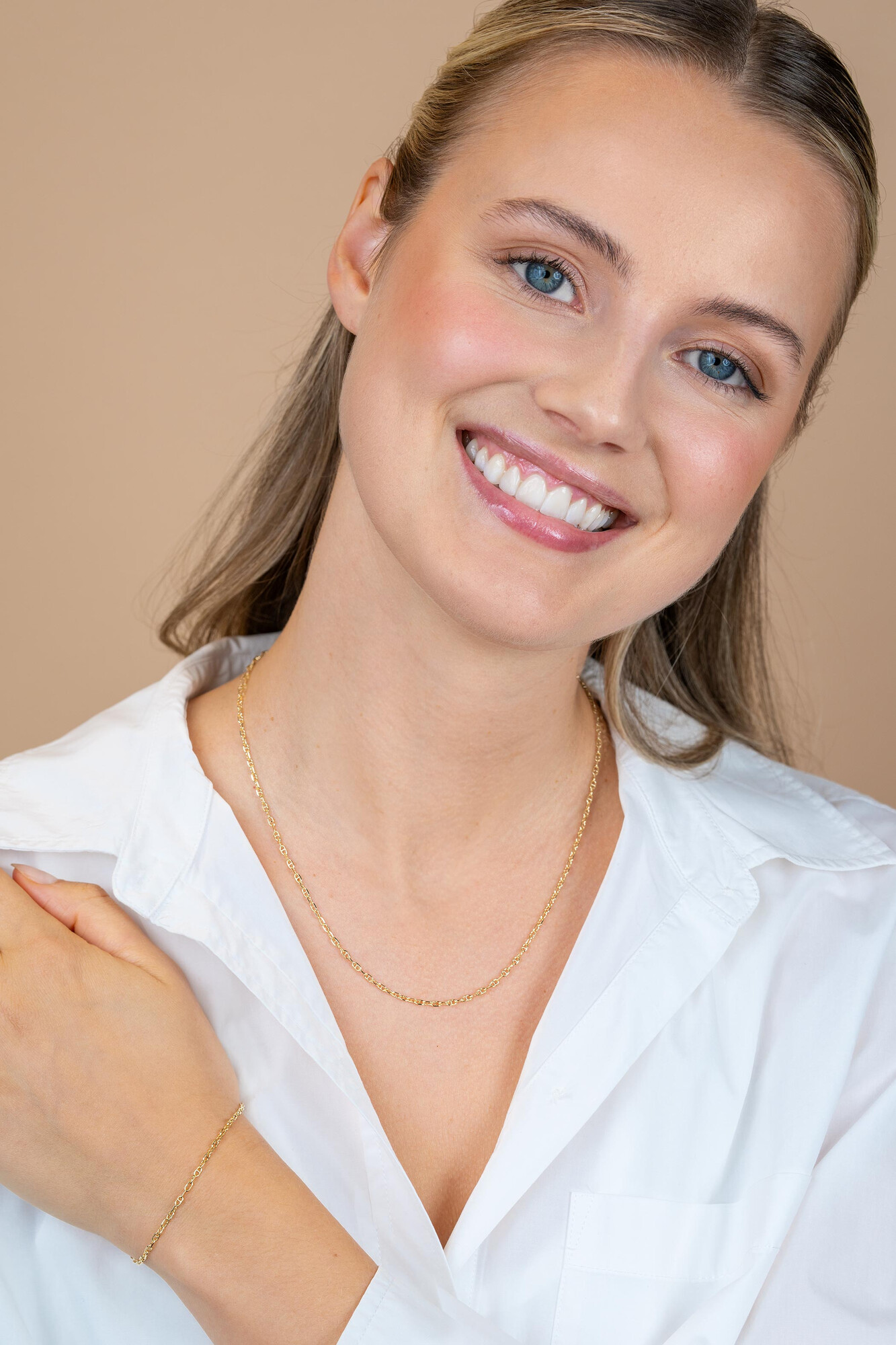 ZINZI Gold 14 karaat gouden massieve marine schakelketting 45cm 2mm breed ZGC577
