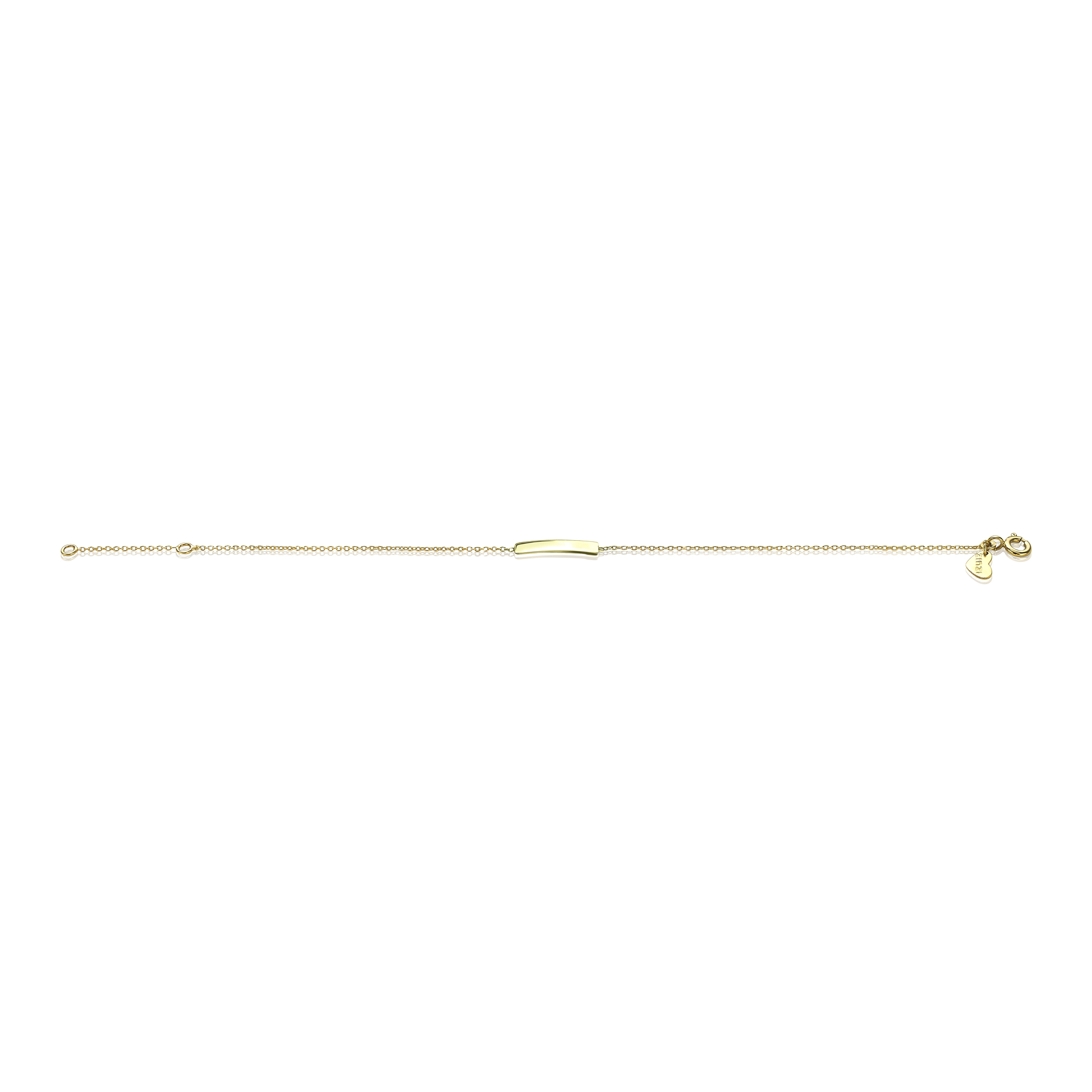 ZINZI Gold 14 karaat gouden armband plaatje glad ZGA176