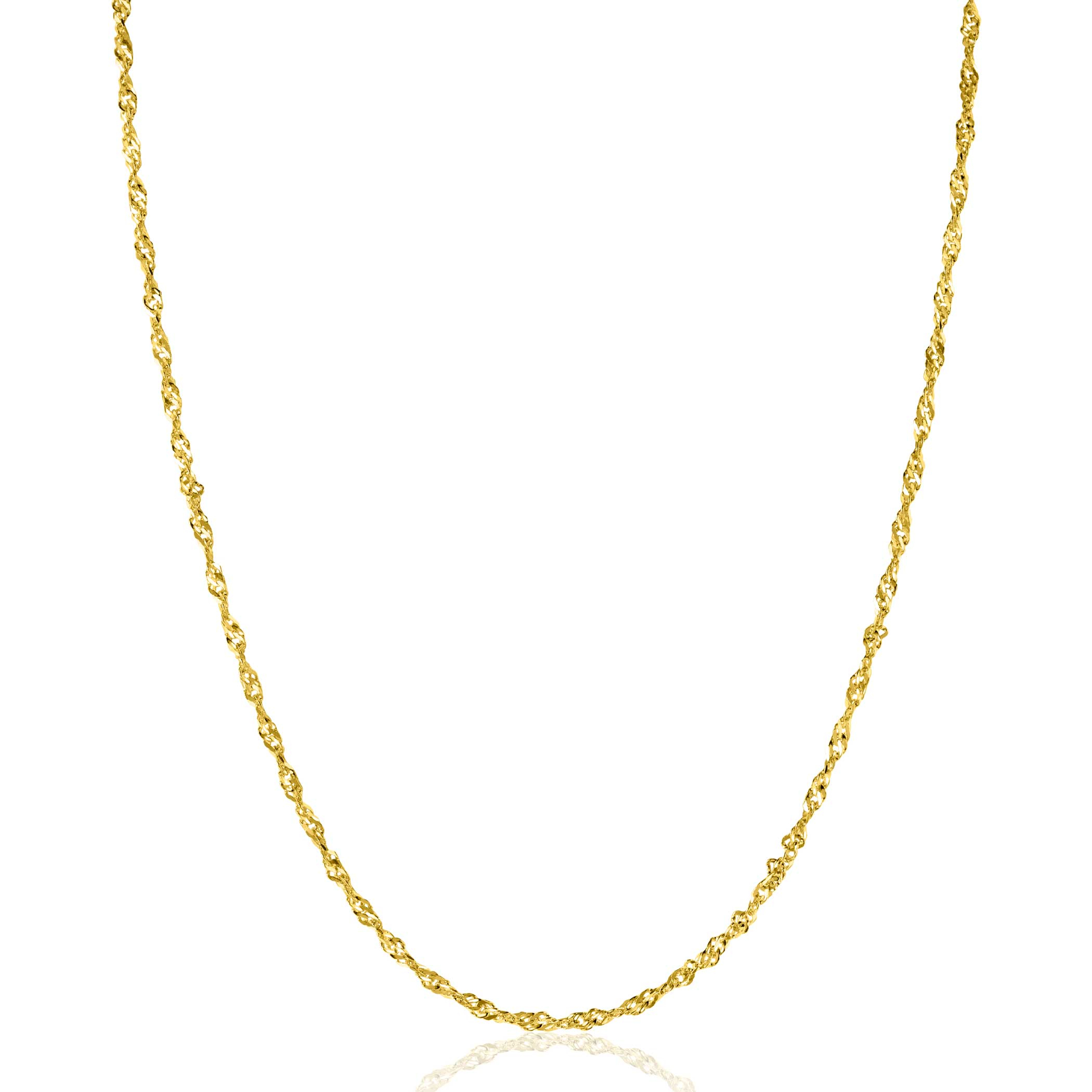 ZINZI Gold 14 karaat gouden massieve Singapore ketting 1,8mm breed 41-43cm ZGC501
