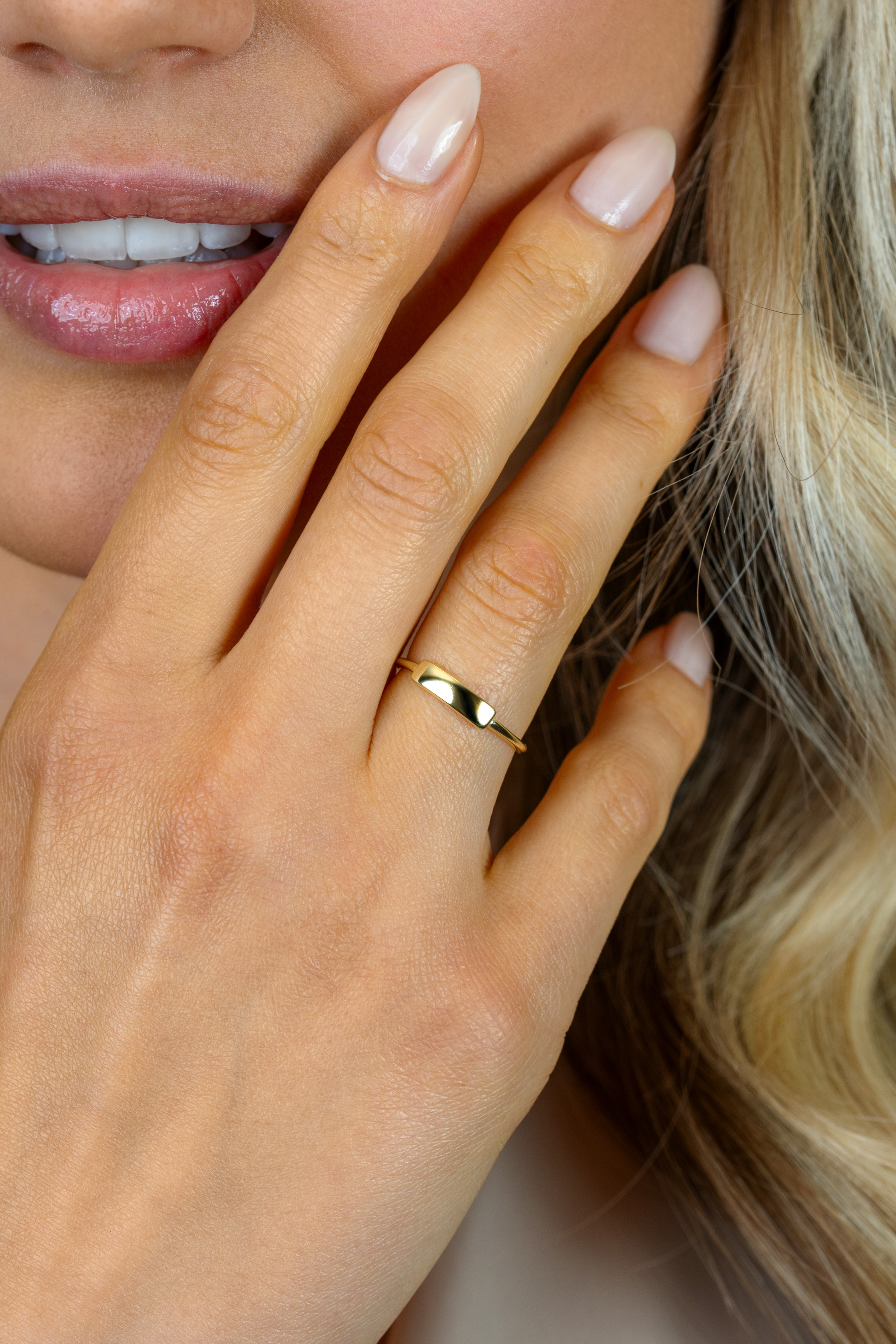 ZINZI Gold 14 krt gouden ring met glad staafje ZGR553