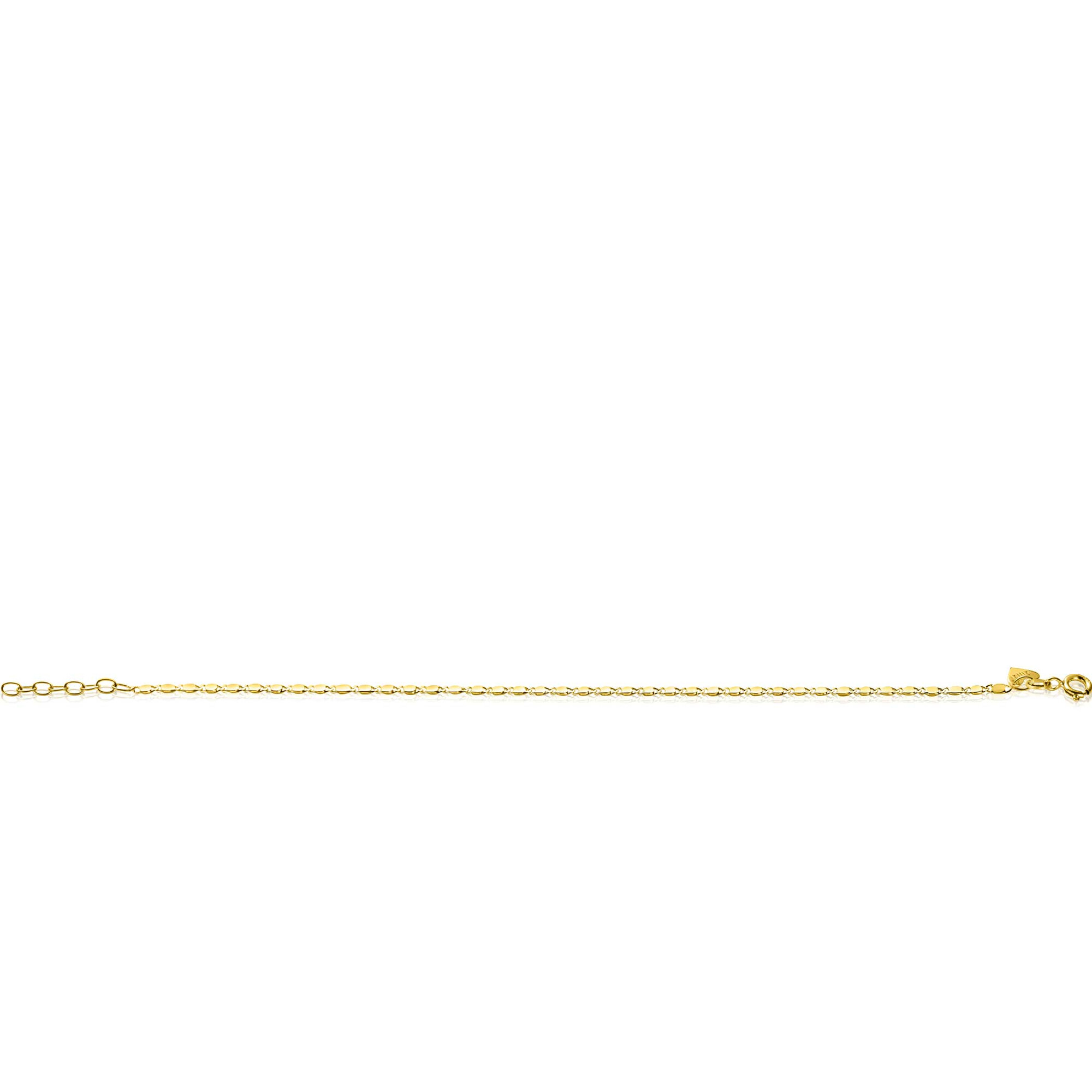 ZINZI Gold 14 karaat gouden massieve armband met glanzende fantasie plaatjes 1,7mm breed 17-19cm ZGA497
