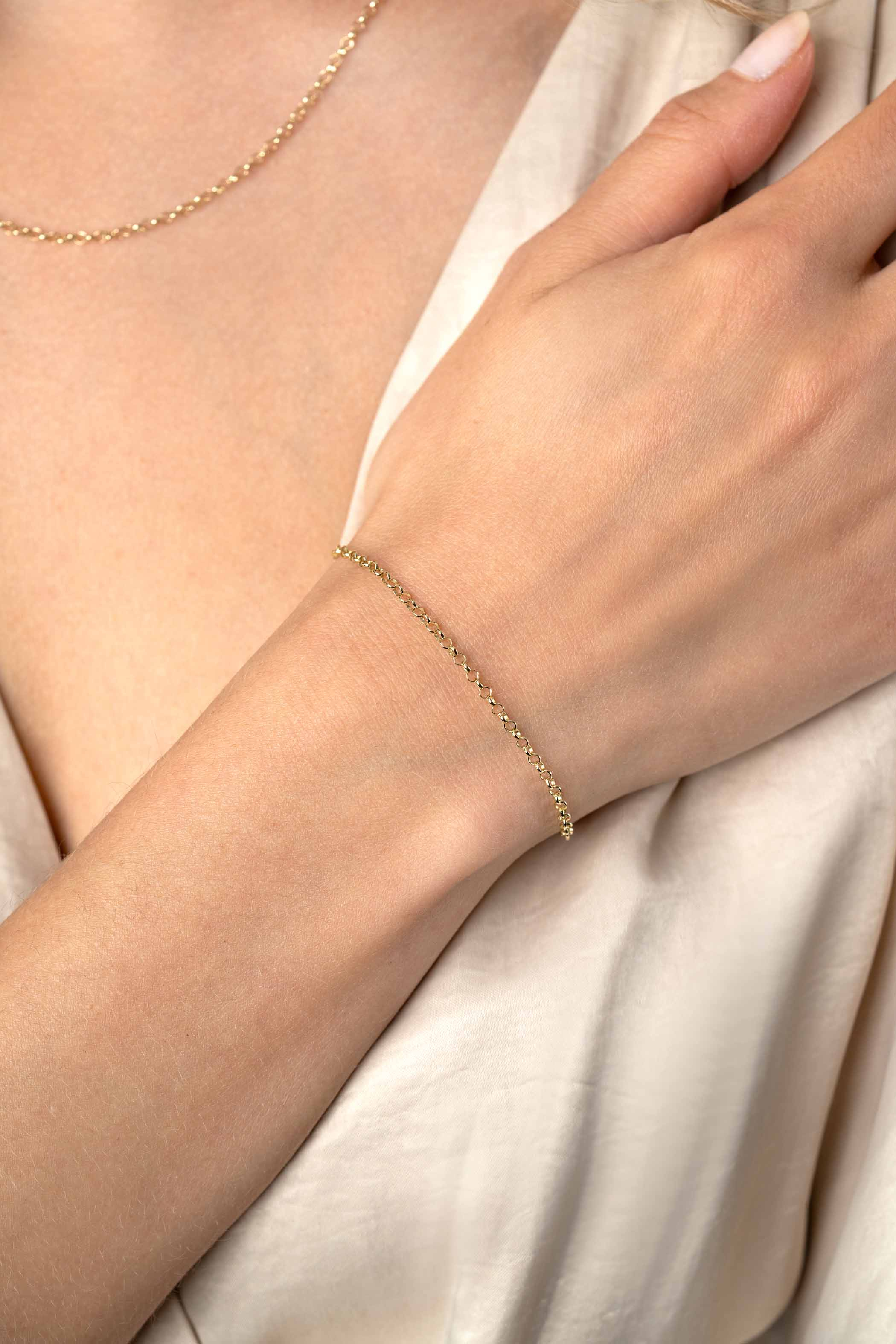 ZINZI Gold 14 krt gouden jasseron armband 2,2mm breed 18-20cm ZGA441
