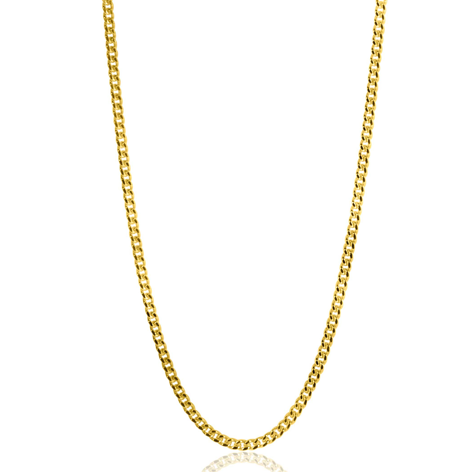 45cm ZINZI Gold 14 krt gourmet ketting 1mm breed, ideaal om je hanger aan te bevestigen ZGLG45-1