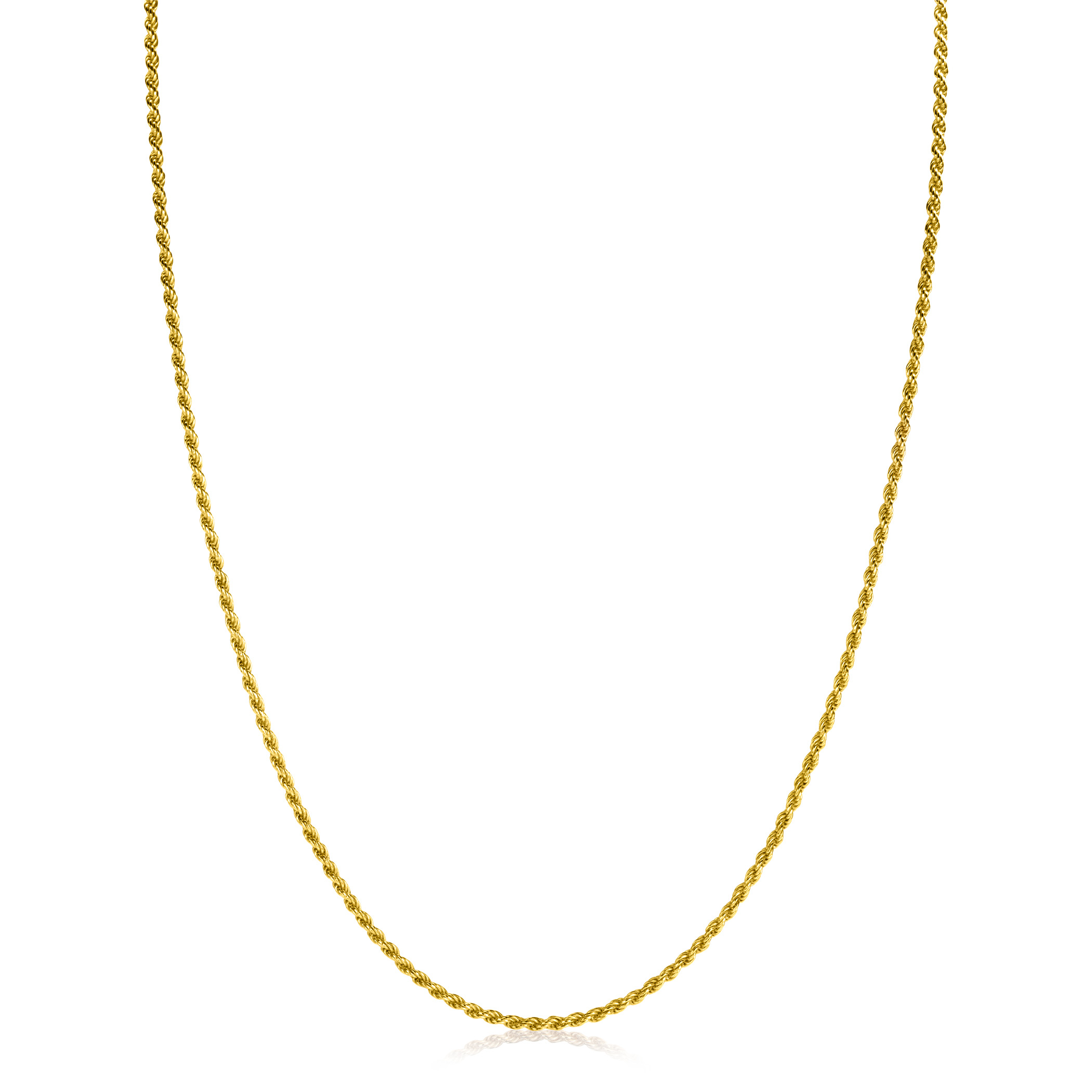 42cm ZINZI gold plated zilveren koord ketting ZILC-K42G