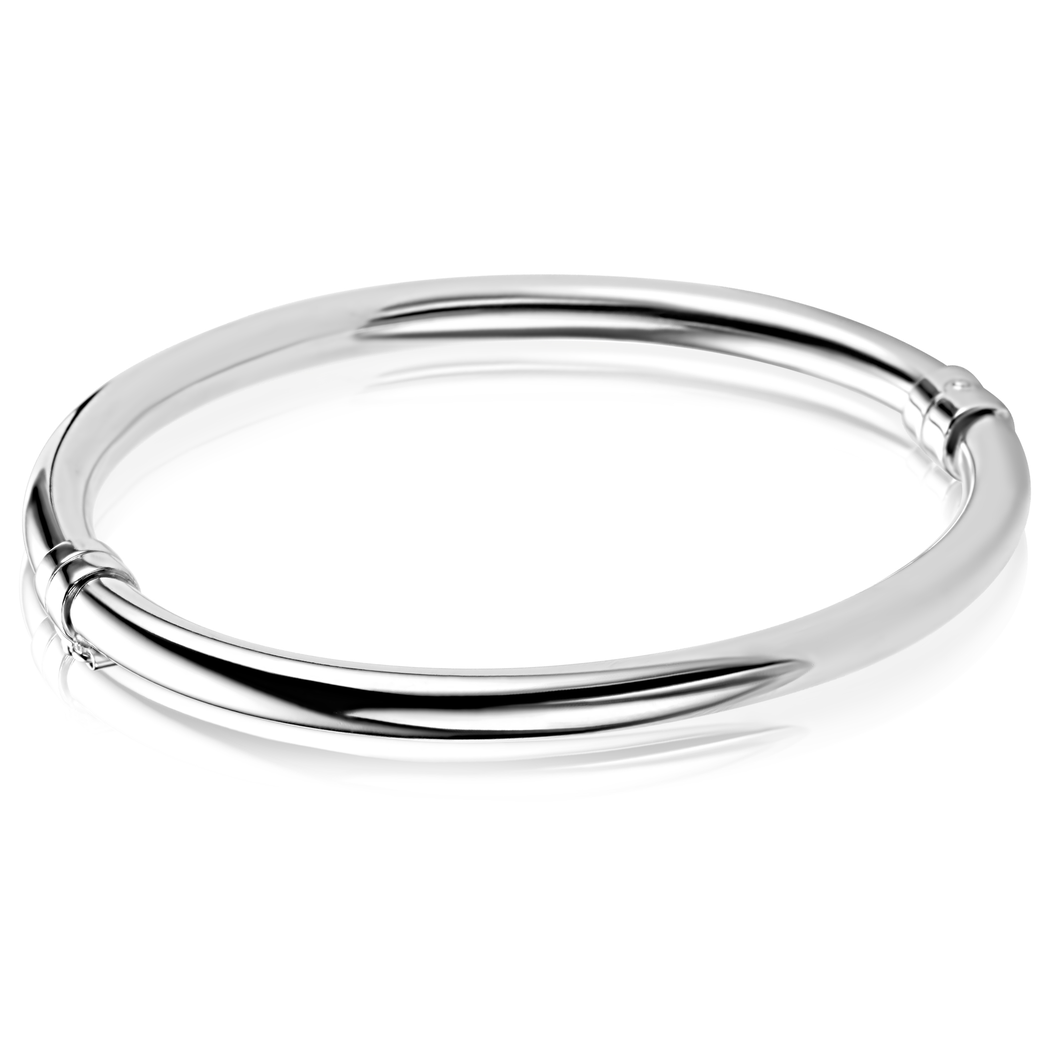 ZINZI zilveren bangle armband glad 5mm ronde buis en luxe scharniersluiting ZIA2754