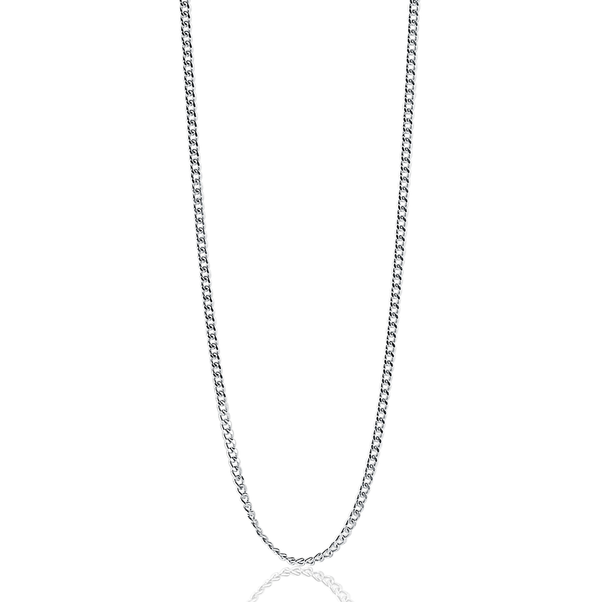 90cm ZINZI zilveren gourmet ketting. ZILC-G90