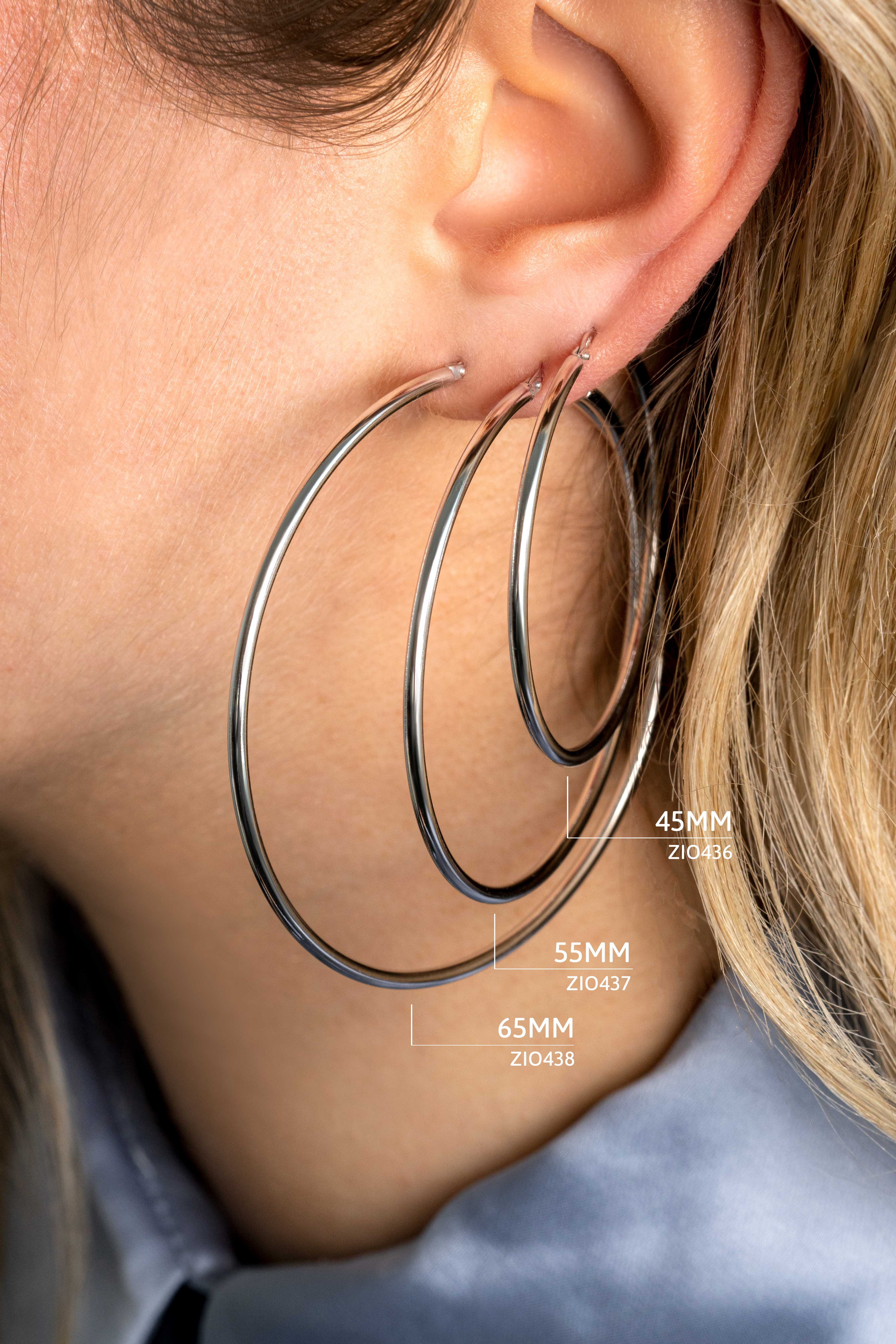 ZINZI zilveren oorringen 55 x 2mm glad ZIO437
