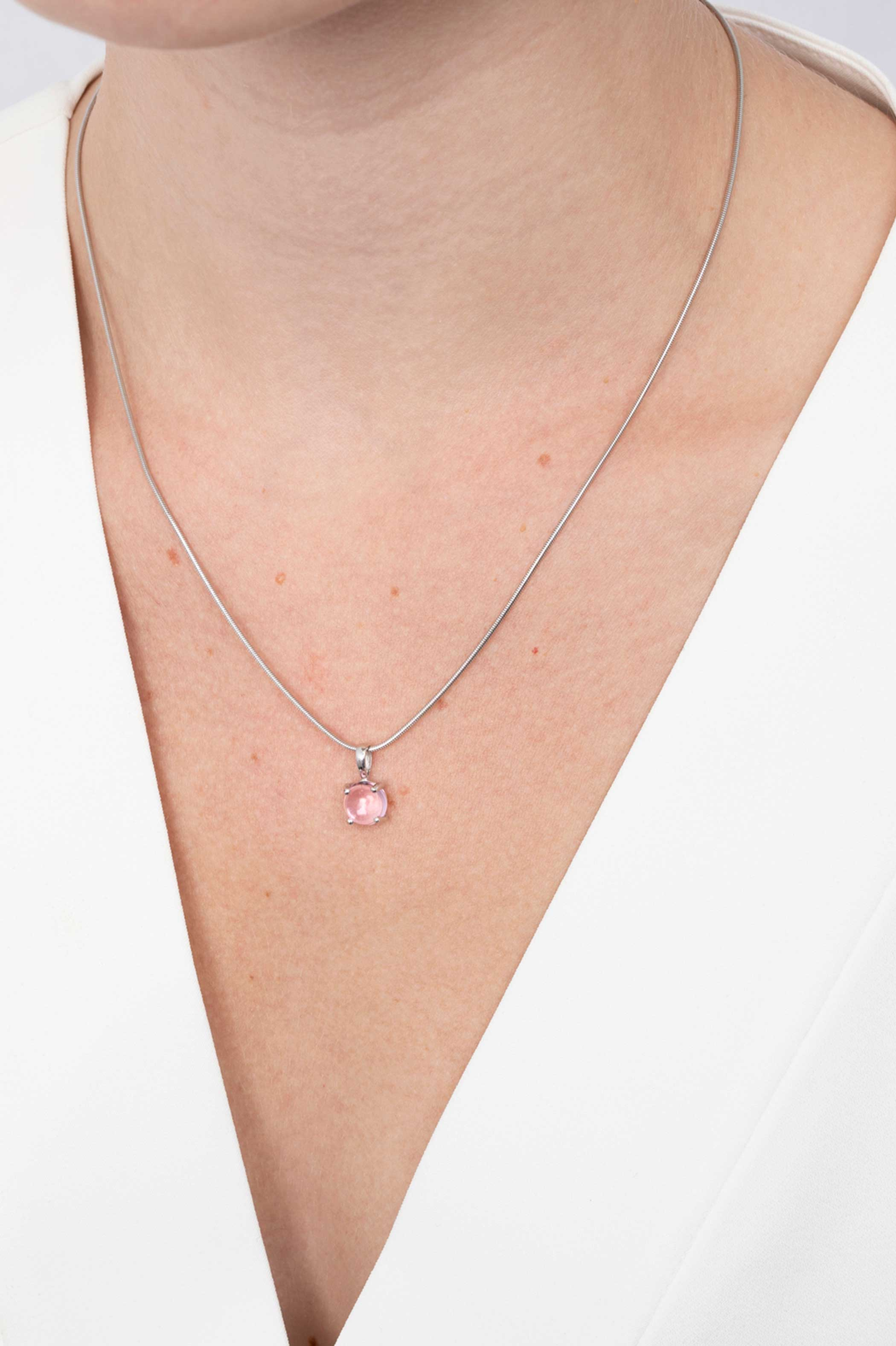 ZINZI zilveren hanger rond zachtroze 14mm ZIH2089R
