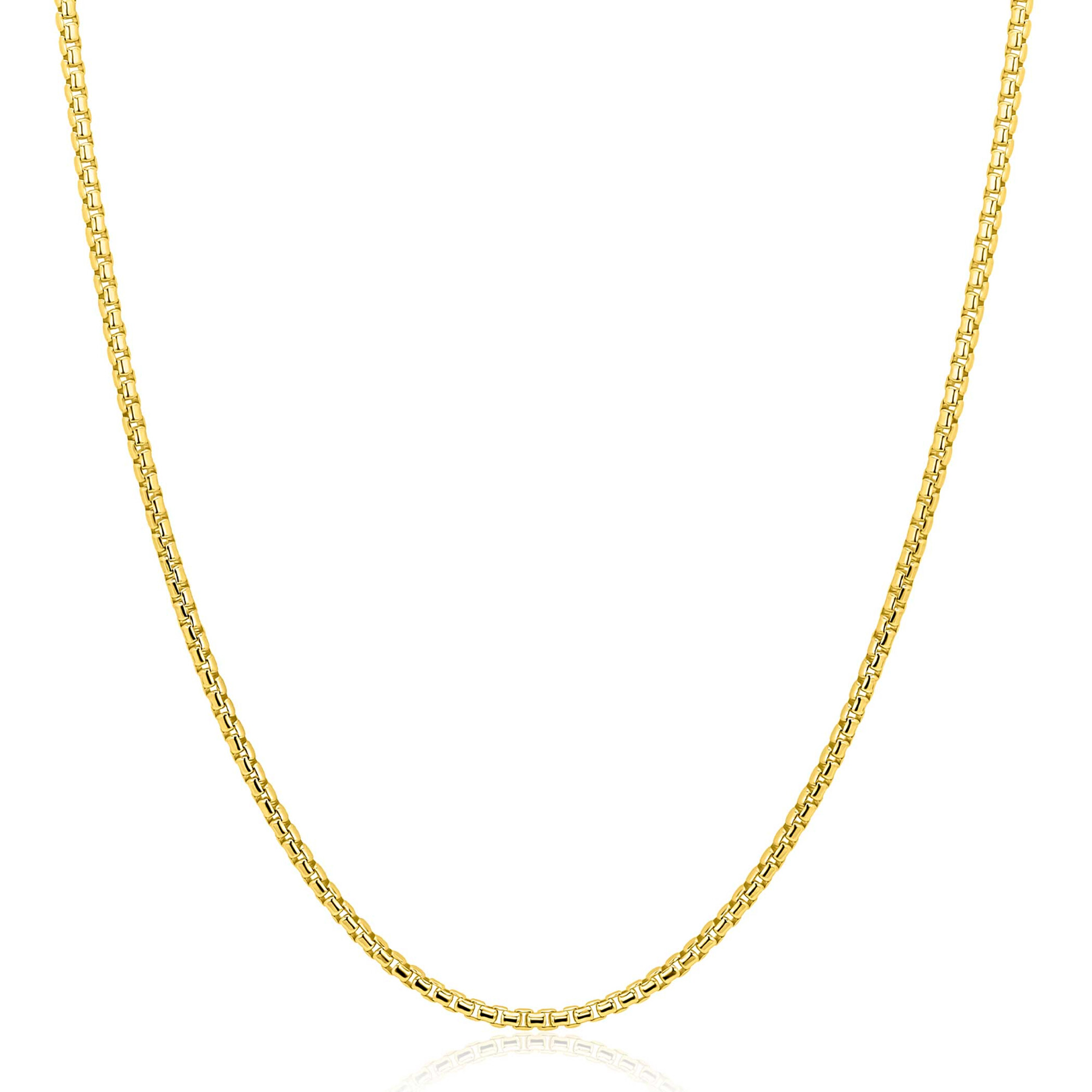 ZINZI gold plated zilveren ronde Venetiaanse schakel ketting (1,8mm breed) 42-45cm ZIC2842G