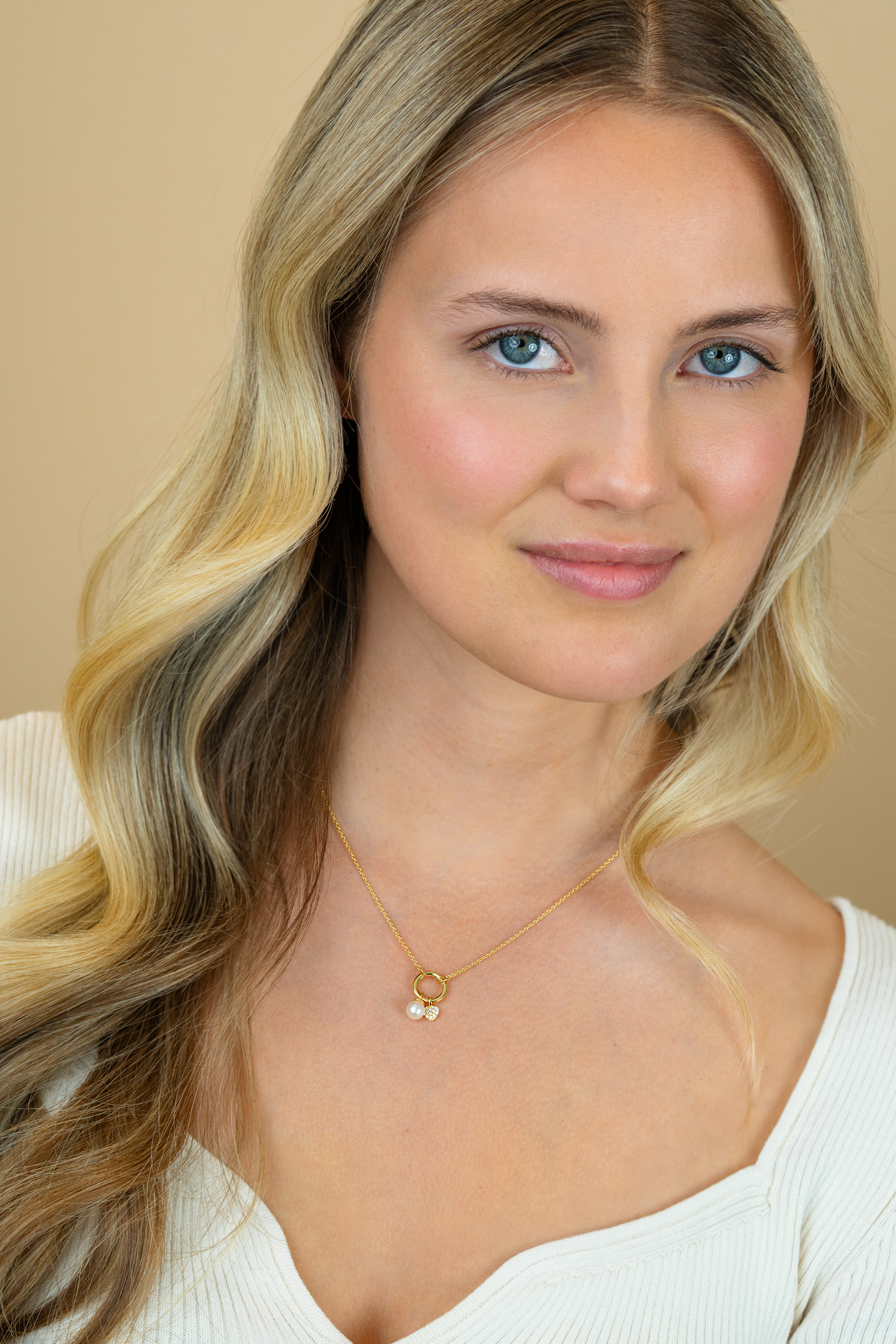 ZINZI gold plated zilveren ketting met ronde sluitring en twee luxe bedels 42-45cm ZIC2738