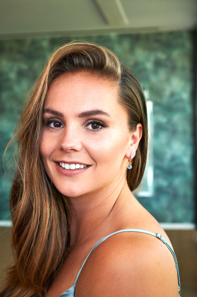 DECEMBER oorbedels gold plated met geboortesteen blauw topaas zirconia (excl. oorringen)
