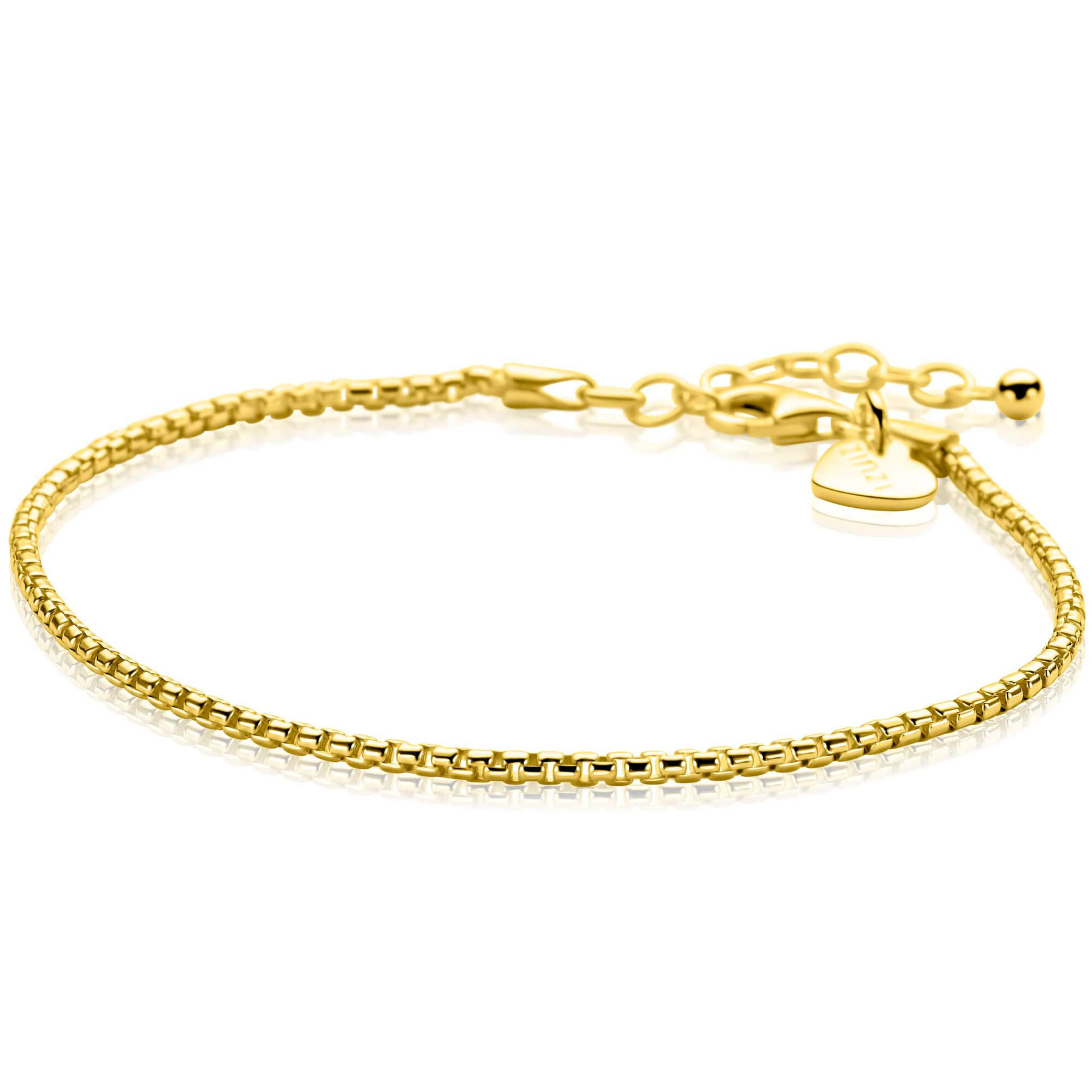 ZINZI gold plated zilveren ronde Venetiaanse schakel armband (1,8mm breed) 17-20cm ZIA2842G