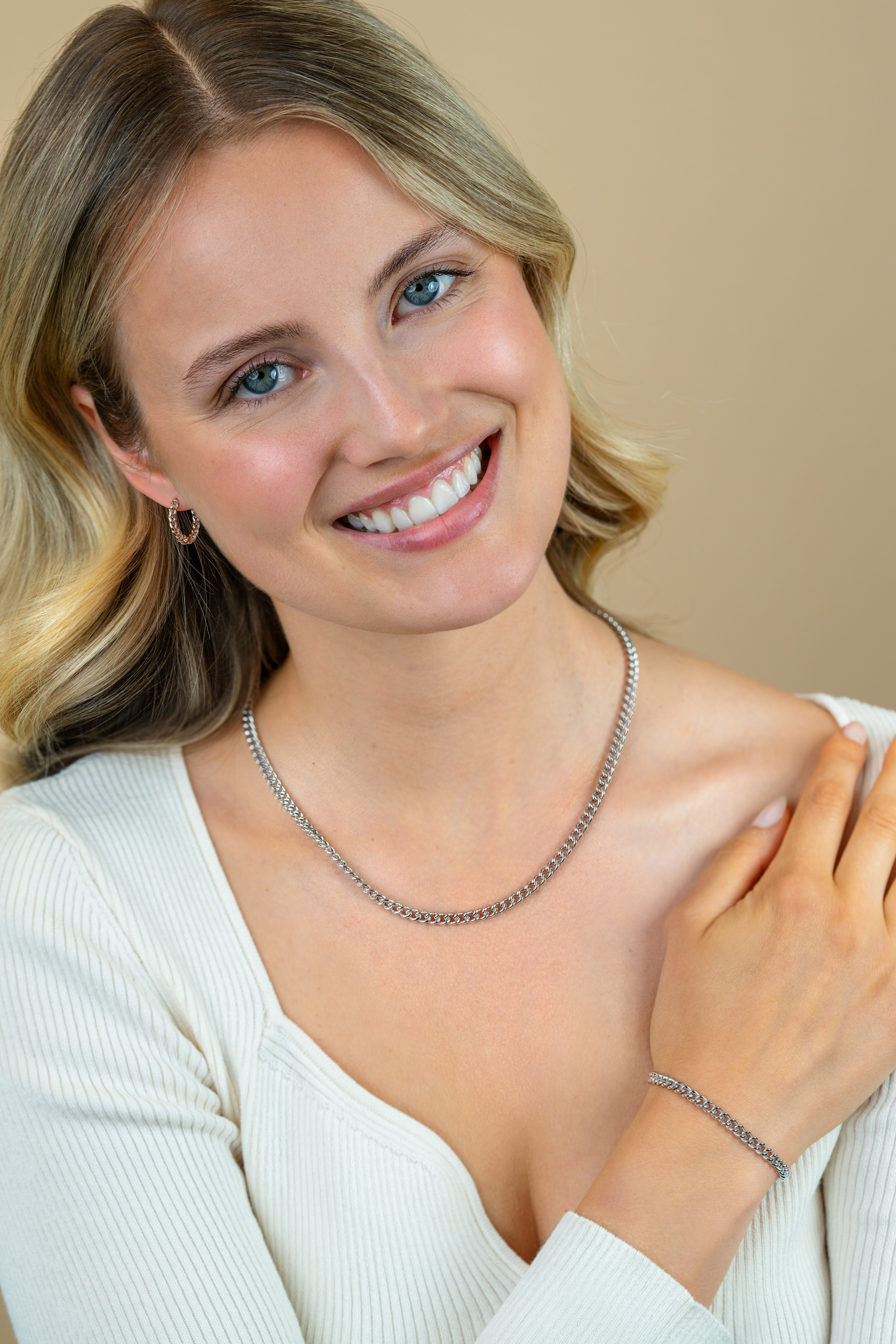 ZINZI zilveren gourmet collier 4,5mm breed 45cm ZIC1414