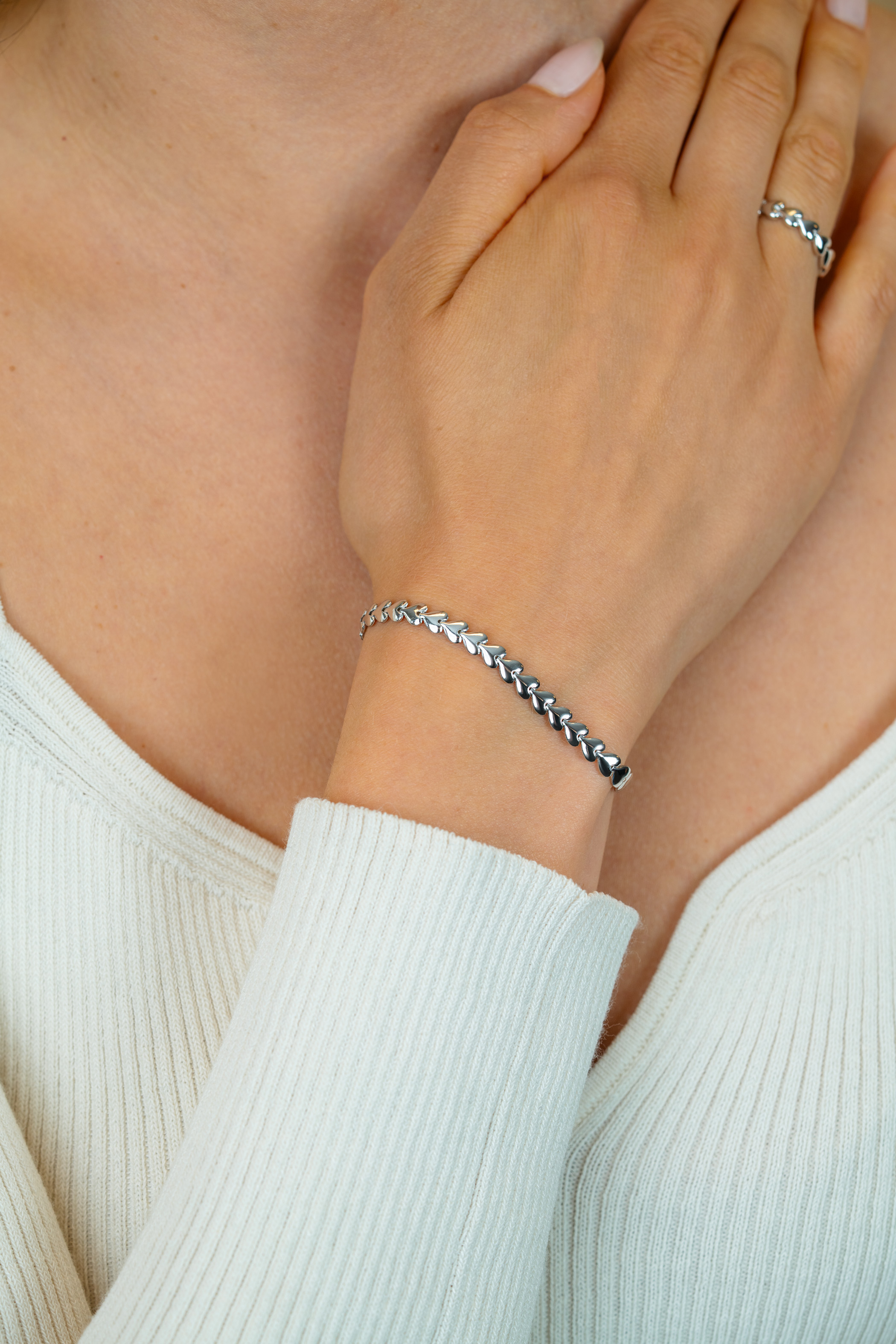 ZINZI zilveren armband hartjes 4,5mm breed ZIA1798