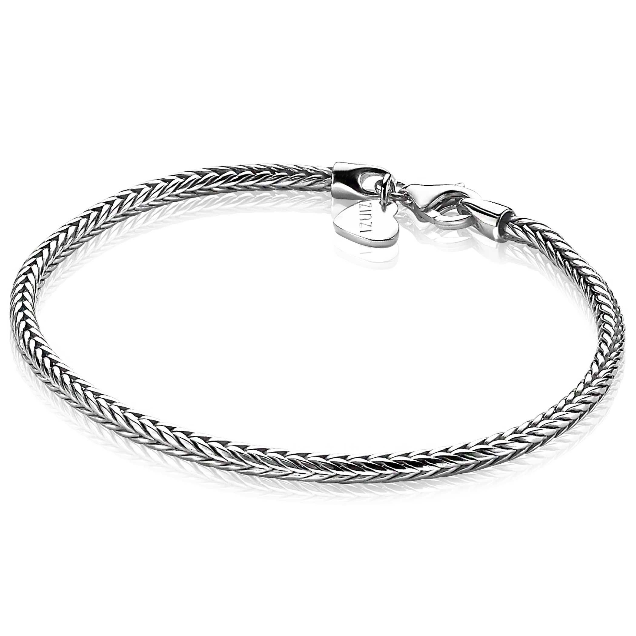 ZINZI zilveren schakelarmband vossenstaart 2.5mm breed 19cm ZIA1287