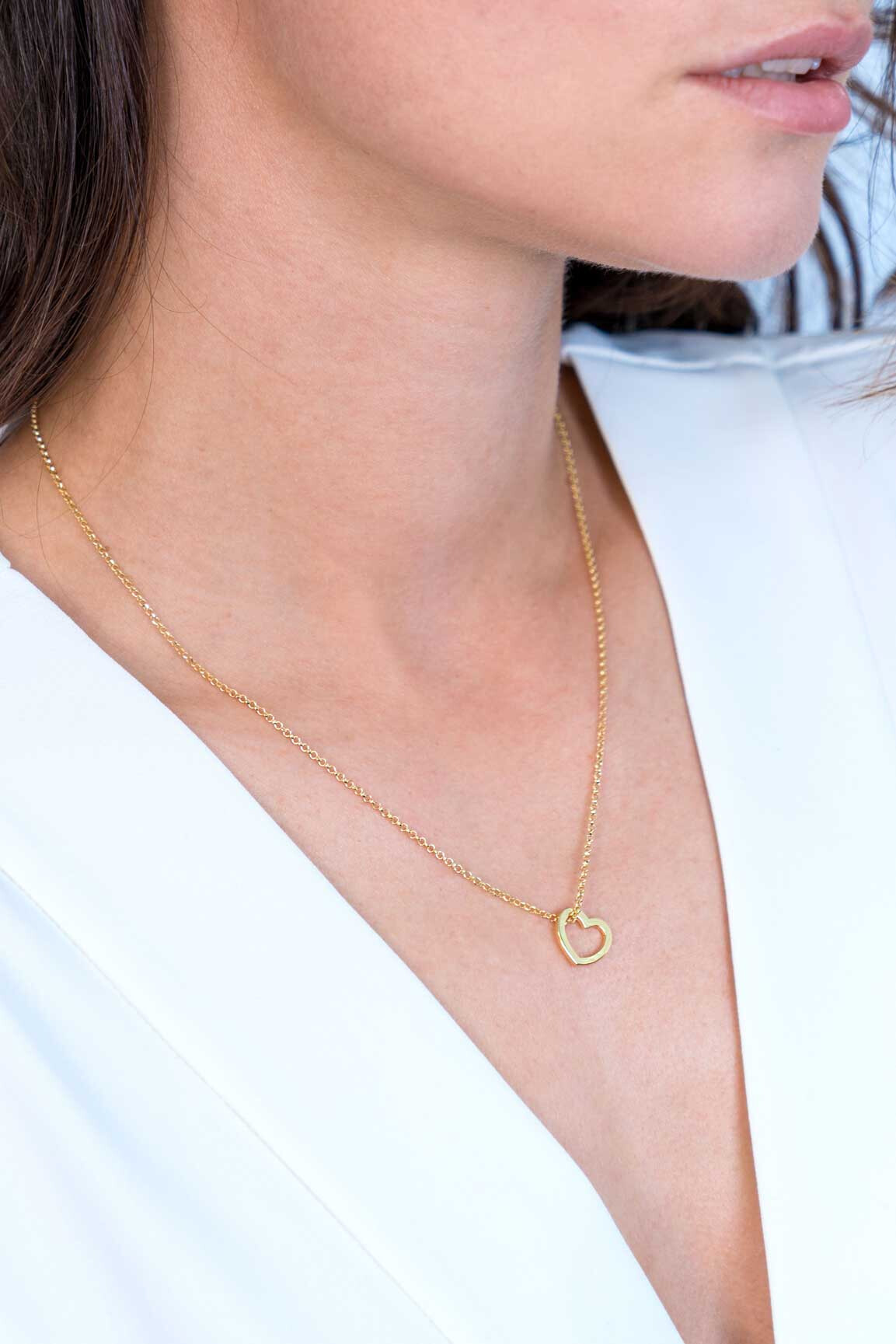 ZINZI zilveren hanger 14K geel verguld 12mm open hart ZIH2197G