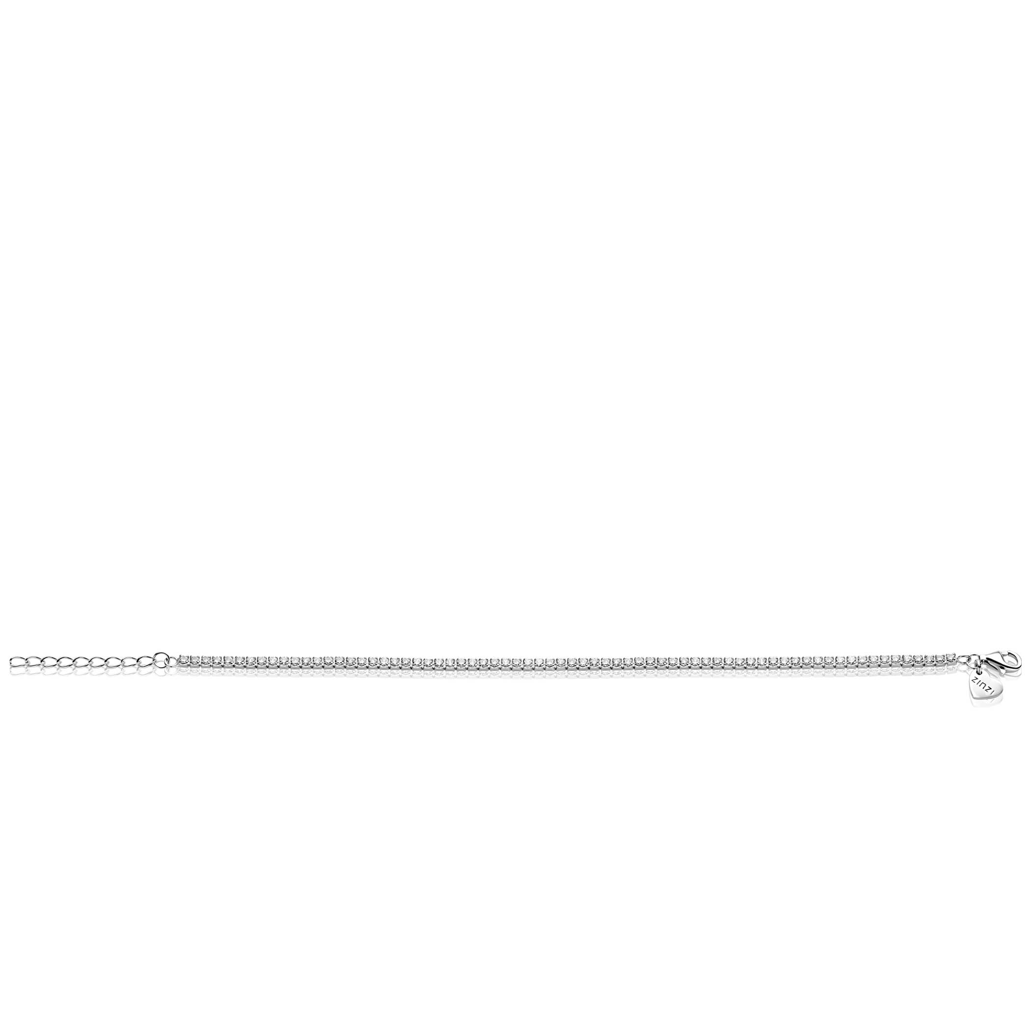 ZINZI zilveren tennis armband 2,3mm breed met rijzetting witte zirconia's ZIA2795